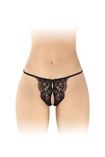Трусики з відкритим доступом Fashion Secret Cindy Black, мереживо з бантиком SX2621 фото
