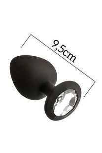 Анальная пробка с кристаллом MAI Attraction Toys №49 Black (мятая упаковка) SO4632-R фото