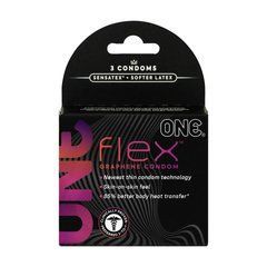 Презервативи ONE Flex Graphene, 3 шт, супертонкі, дуже міцні, картонне паковання SX0783 фото
