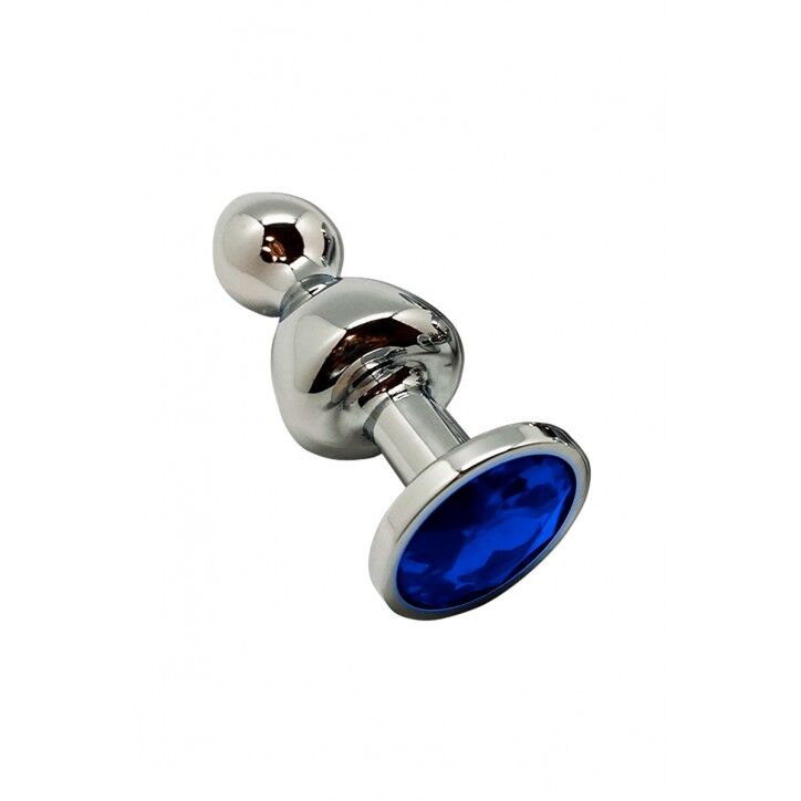 Металева анальна пробка Wooomy Lollypop Double Ball Metal Plug S, діаметр 2,8 см, довжина 8,5 см