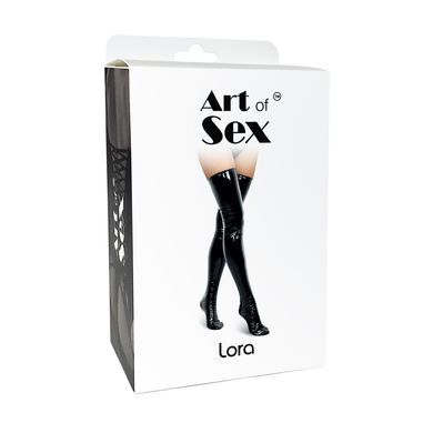 Сексуальні вінілові панчохи Art of Sex - Lora, розмір L, з ефектом мокрого оксамиту SX4410 фото