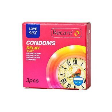 Презервативы Recare Delay Candy Condoms 3 шт, пролонгирующий эффект, конфетный аромат SX3320 фото