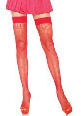 Чулки-сетка Leg Avenue Nylon Fishnet Thigh Highs One size, Red, мелкая сетка SO7966 фото