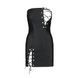 Мінісукня з екошкіри Passion CELINE CHEMISE XXL/XXXL, black, шнурівка, трусики в комплекті SO6408 фото 5