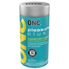 Презервативи ONE Pleasure Plus, 12 шт, з ребристою ділянкою на кінці, подарункове паковання-тубус SX0793 фото