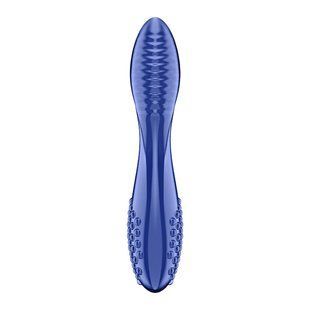 Двусторонний стеклянный дилдо Satisfyer Dazzling Crystal 2 Blue SX3551 фото