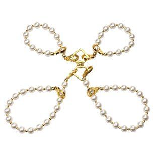 Перлинні наручники та поножі LOCKINK Pearl Handcuffs & Anklecuffs SX0909 фото