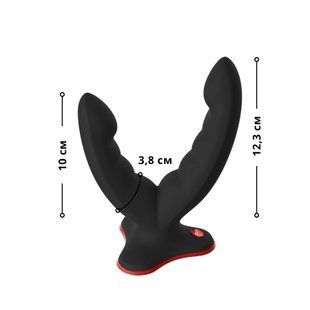 Двойной фаллоимитатор Fun Factory RYDE black, гибкие стволы, присоска SX0976 фото