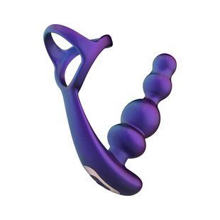 Анальный вибратор с эрекционным кольцом Hueman - Stellar Force Anal Beads with Cockring SX3894 фото