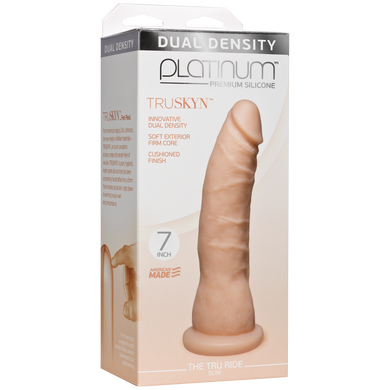 Фалоімітатор Doc Johnson Platinum TRUSKYN - The Tru Ride Slim 7 Inch, діаметр 4,4 см, двошаровий SO1971 фото