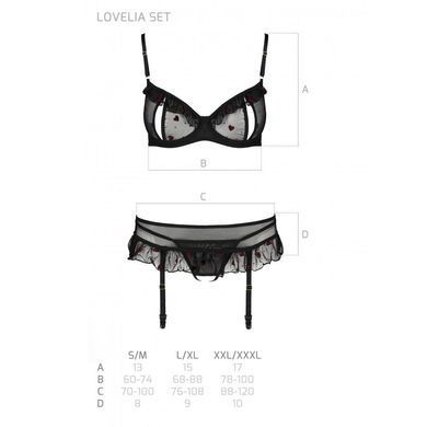 Сексуальный комплект с поясом для чулок Passion LOVELIA SET L/XL, black SO4777 фото