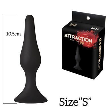 Анальная пробка на присоске MAI Attraction Toys №32 Black, длина 10,5см, диаметр 2,5см SO4624 фото