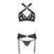 Сетчатый набор с узором, бюстгальтер, трусики, пояс для чулок Passion HIMA SET XXL/XXXL black SO5354 фото 3
