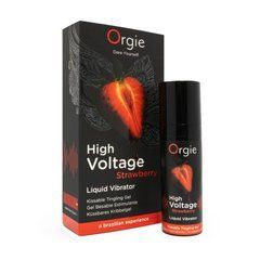 Рідкий вібратор Orgie High Voltage &ndash; Strawberry, 15 мл, ефект мурашок, дуже потужний, смак полуниці SX0937 фото