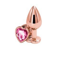 Анальна пробка NS Novelties Rear Assets - Rose Gold Heart - Medium - Pink SX4370 фото