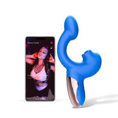 Смарт-вибратор Magic Motion Ponder Blue, двойная стимуляция, виброяйцо+язычок для клитора SX3229 фото