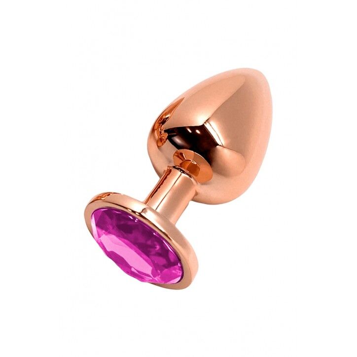 Металева анальна пробка Wooomy Tralalo Rose Gold Metal Plug Size M, діаметр 3,4 см, довжина 8 см