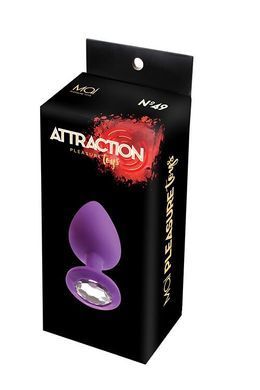 Анальная пробка с кристаллом MAI Attraction Toys №49 Purple, длина 9,5см, диаметр 4см SO4629 фото