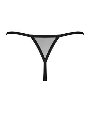 Трусики-стрінги Obsessive Novenes crotchless thong, M/L, сітка, стрепи, прикраса зі стразами SX0623 фото