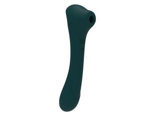 Вибратор и вакуумный клиторальный стимулятор 2-в-1 Alive Quiver Teal обновленная модель SO6018 фото