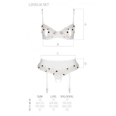 Сексуальный комплект с поясом для чулок Passion LOVELIA SET XXL/XXXL, white SO4782 фото