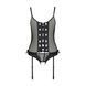 Корсет зі шнурівкою Passion NESSY CORSET L/XL black, стрінги з відкритим доступом, пажі для панчіх SO8454 фото 3
