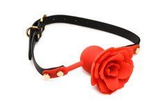 Силіконовий кляп з трояндою Master Series: Blossom Silicone Rose Gag &ndash; Red SO8801 фото