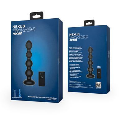Анальный виброротатор Nexus Tornado Probe Edition Large, диаметр 4,5 см, вибрация + ротация, пульт ДУ SX2415 фото