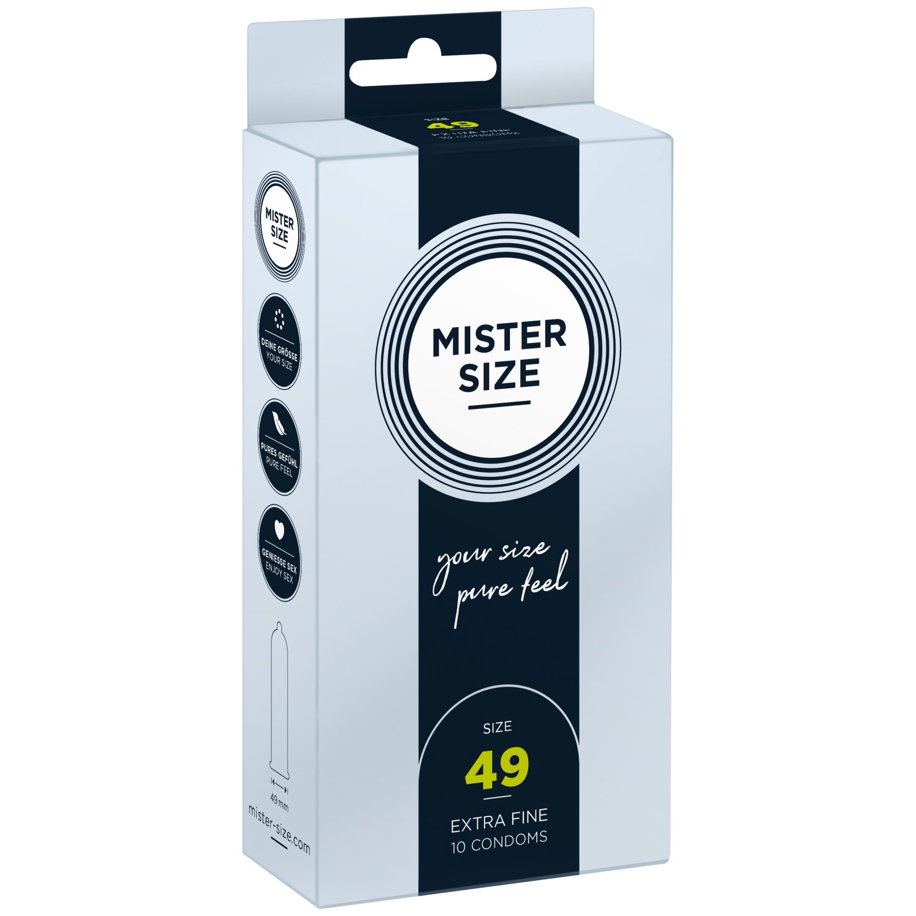 Презервативи Mister Size - pure feel - 49 (3 condoms), товщина 0,05 мм
