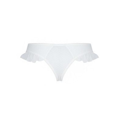 Трусики в горошек, с рюшами и шнуровкой Passion FATIN THONG XXL/XXXL, white SO5345 фото