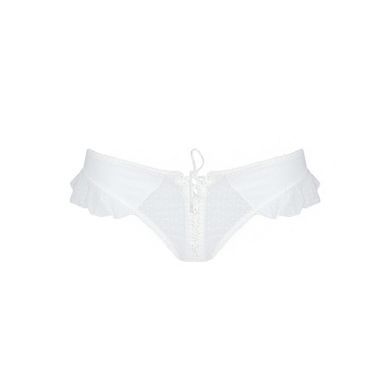 Трусики в горошек, с рюшами и шнуровкой Passion FATIN THONG XXL/XXXL, white SO5345 фото