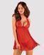 Прозора сорочка бебі-дол Obsessive Lacelove babydoll & thong XS/S Red, мереживо, стрінги SO8646 фото 1