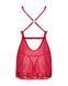 Прозора сорочка бебі-дол Obsessive Lacelove babydoll & thong XS/S Red, мереживо, стрінги SO8646 фото 4
