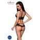 Комплект из эко-кожи с кружевом Passion LOONA SET XXL/XXXL, black, бра и трусики SO5363 фото 2