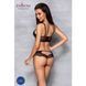 Комплект из эко-кожи с кружевом Passion LOONA SET XXL/XXXL, black, бра и трусики SO5363 фото 4