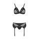 Комплект білизни Passion NESSY SET S/M black, бюстгальтер, пояс для панчіх, стрінги SO8458 фото 3