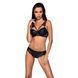 Комплект из эко-кожи с кружевом Passion LOONA SET XXL/XXXL, black, бра и трусики SO5363 фото 1