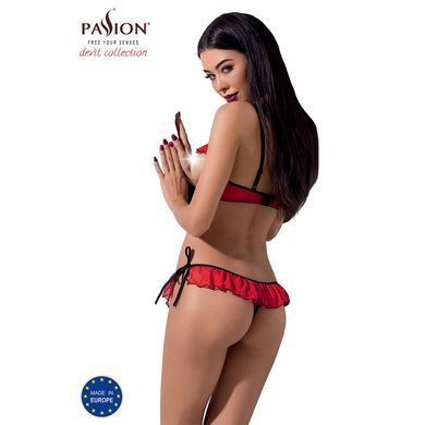 Комплект белья Passion Exclusive CHERRY SET OpenBra XXL/XXXL, red, открытый лиф, трусики-юбочка PS25509 фото