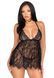 Сорочка бебі-дол Leg Avenue Floral lace babydoll & string Black M, стрінги SO9170 фото 1