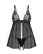 Сорочка беби-долл Obsessive Blomentis babydoll & thong, M/L, кружевной лиф, стринги в комплекте SX1024 фото 3