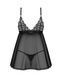 Сорочка беби-долл Obsessive Blomentis babydoll & thong, M/L, кружевной лиф, стринги в комплекте SX1024 фото 4