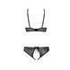 Комплект: бра, трусики з ажурним декором та відкритим кроком Passion URSULA SET S/M, black SO5842 фото 4