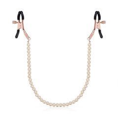 Затискачі для сосків з перлинним ланцюжком Rosy Gold - Nipple Clamps Pearls SX3898 фото