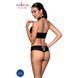 Комплект из эко-кожи Passion NANCY BIKINI L/XL, black, бра и трусики с имитацией шнуровки SO5367 фото 2