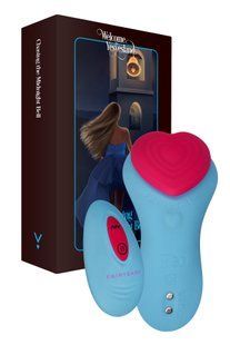 Вибратор в трусики FairyGasm HeartGem blue, на магните, пульт ДУ SX0628 фото