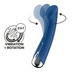 Вібратор з ротацією Satisfyer Spinning G-Spot 1 Blue, плоский майданчик для стимуляції точки G SX0556 фото