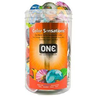 Набор презервативов ONE Color Sensations, 100 шт, цветные, 10 цветов, со смазкой, упаковка-тубус SX0740 фото