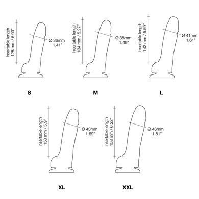 Реалістичний фалоімітатор Strap-On-Me Sliding Realistic Skin Dildo Black M, ефект рухливої шкіри SO6256 фото