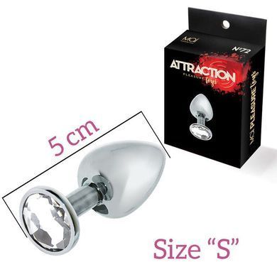 Анальная пробка с кристаллом MAI Attraction Toys №72, длина 5см, диаметр 2,5см SO4641 фото