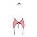 Корсет з пажами для панчіх Passion PEONIA CORSET S/M red, стрінги SO8464 фото 5